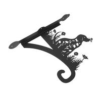 WOFASHPURET Black Metal Plant Hanger Bracket Hanging Plants Bracket Weather Resistant Iron Outdoor Hanging Basket Hook for Balcony with High Weight Capacity and Dog Silhouette Design