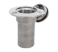 WOFASHPURET Boat Gas Fuel Deck Fill Deck Filler Silver Stainless Steel Straight Design Leakproof Construction Efficient Refueling for Marine Fuel Tank in Harsh Marine Environments