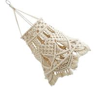 WOFASHPURET Bohemian Hanging Lamp Shade Made of Cotton Rope and Iron, Hand Woven Lightweight Lampshade Weaving Structure Design, for Farmhouse Or Cafe Decoration