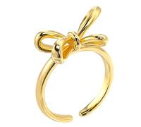 WOFASHPURET Bow Ring for Women Elegant Open Design Stackable Statement Jewelry Timeless and Sophisticated Accessory for Various Occasions Polished Finish