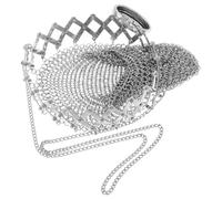 WOFASHPURET British Coin Purse Bag Coins Container Vintage Stainless Steel Mesh Double Mesh Design Twist Lid Closure Collectors Antique Enthusiasts Photography Prop