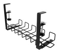 WOFASHPURET Cable Management Basket Power Strip Holder Carbon Steel with Fixing Belt Sturdy Wire Organizer for Home Desk Supply under Desk Cable Management