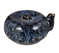 WOFASHPURET Ceramic Ink Droplet Calligraphy Water Container Portable round Blue Kiln-glazed Ceramic Holding Water Art Supply for Ink Stone Painting and Calligraphy Chinese Culture Lovers