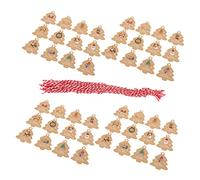 WOFASHPURET Christmas Kraft Paper Gift Tags with Red White Twine Retro DIY Hanging Labels for Presents Cakes Party Decorations Festive Xmas Tree Ornaments