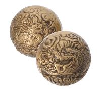 WOFASHPURET Copper Baoding Hand Balls for Exercise and Massage 2pcs 500g Pair, Vintage Dragon Phoenix Design Grip Strength Trainer for Hand Rehabilitation and Finger Muscle Training in Seniors