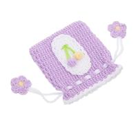WOFASHPURET Crochet Small Coin Purse Soft Yarn Mini Pouch Handcrafted Change Bag for Women Party Treats Organizer