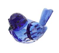 WOFASHPURET Crystal Bird Decoration Cartoon Bird Figurine Table Decor High Transparency Crystal Animal Shaped Sparrow with Lifelike Detailing Blue for Office Desks