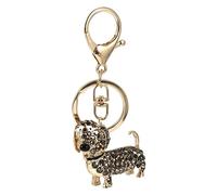WOFASHPURET Cute Dachshund Dog Keychain Crystal Rhinestones Zinc Alloy Key Ring for Women Adorable Car and Handbag Decoration for Dog Lovers