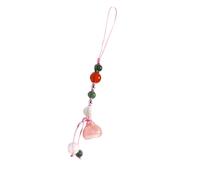 WOFASHPURET Delicate Pink Jade Agate Phone Chain Lotus Seed Pod Pendant, Gold Jade and Watermelon Crystal Material, Chic Phone Strap for Fan and Clothing Accessories, Securely Assorted style