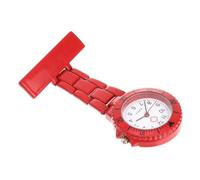 WOFASHPURET Digital Nurse Pocket Watch Clip-on Metal Fob Hanging Lapel Large Arabic Markers Secure Safety Clip Fashionable for Doctors Nurses Students (Red)