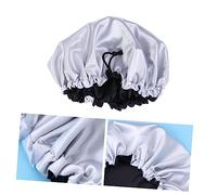 WOFASHPURET Double Layer Silk Sleeping Bonnet for Women Drawstring Sleep Hat Silver Comfortable Cover for Hair
