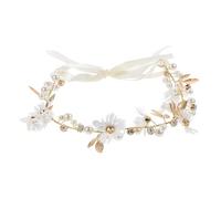 WOFASHPURET Elegant Artificial Pearl Wedding Headpiece with Floral Design Comfortable Bridal Hairband for Women and Sweet and Charming Bridal Headdress for Various Occasions
