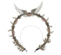 WOFASHPURET Elegant Black Solar Angel Headband Multi-function Hair Hoop for Women Festival Party Photo Prop Gothic Church Style