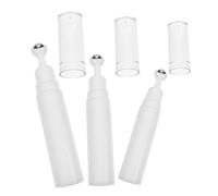 WOFASHPURET Empty Eye Cream Bottles 3pcs Set 5ml 10ml 15ml Refillable Roller Bottles for Essential Oils Travel Portable White Vacuum Pump Containers with Massage Applicator