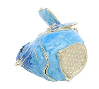 WOFASHPURET Enamel Bird Trinket Box Hinged Jewelry Organizer with Rhinestone Metal Finish for Earrings Rings Necklace Storage Collectible Figurine Home Decor