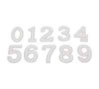 WOFASHPURET Faux Pearl Rhinestone Number Patches 10 Pieces, Iron on 3D Digit Appliques for Jeans, Hats, Bags, Clothing Accessories, Suitable for Celebrations and Special Events, 4.5Cm High