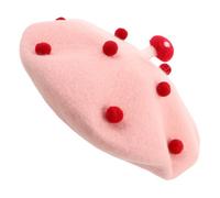 WOFASHPURET French Wool Beret Hat Mushroom Design Warm Lightweight Painter Cap for Winter Holiday Party Cosplay