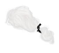 WOFASHPURET Gentleman Judge Wig White Synthetic Court Lawyer Headdress Breathable Lightweight Comfortable for Men Cosplay Party Prom Masquerade Role Play