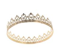 WOFASHPURET Gold King Crown for Men Regal Medieval Prince Headpiece Antique Style Tiara for Halloween Cosplay Party & Stage Performance
