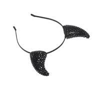 WOFASHPURET Halloween Devil Headband Rhinestone Cow Horns for Costume Party Cosplay Evil Demon Hairband Accessory