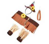 WOFASHPURET Halloween Scarecrow Headband Kit with Felt Witch Hat and Straw Accessories Reusable Costume for Men Women Carnival Parties Cosplay Events