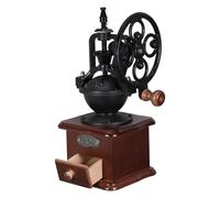 WOFASHPURET Hand Crank Coffee Grinders Turkish Coffee Grinder Vintage Manual Operation Wooden Grain Easy to Carry Black Portable for Camping