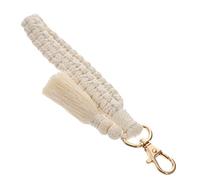 WOFASHPURET Hand Woven Macrame Keychain Pendant Tassel Bohemian Style Wristlet Keychain Ornament for Keys Bags and Luggage Unique Vintage Ethnic Accessory for Women