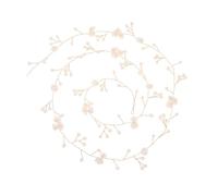 WOFASHPURET Handmade Pearl Shell Flower Hair Chain Extended Gold Hair Decoration for Women Wedding Party Prom Elegant Headwrap with Rhinestone and Satin Ribbon