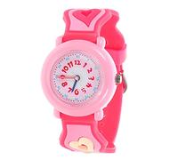 WOFASHPURET Heart Design Silicone Watch Lightweight and Decorative Wristwatch for Boys and Learning Companion with Cartoon Pattern