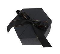 WOFASHPURET Hexagon Large Gift Packaging Box Premium Festival Candy Wrapping Container for Wedding Birthday Valentine's Day with Stylish Obsidian Black Design