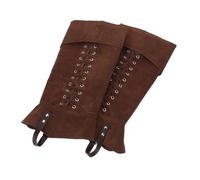 WOFASHPURET Medieval Renaissance Boot Covers Brown Leather Look Shoe Gaiters for Pirate Cosplay Halloween Knight Costume Steampunk Accessories Authentic Stage Performance Leg Guards