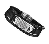 WOFASHPURET My Adjustable Leather Bracelet Unique Punk Style Wristband with Inspirational Message present for Men From Mom Fashionable and Lightweight Design