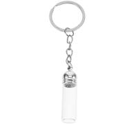 WOFASHPURET Necklace Pendants, DIY Empty Clear Glass Vial Keychain 35X11mm Openable Mini Bottle, Wish Secret Keep Essential Oil Diffuser Memorial