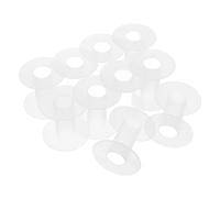 WOFASHPURET Plastic Thread Bobbin Spools 15Pcs White Empty Spools for Jewellery Wire and Elastic Cord Making