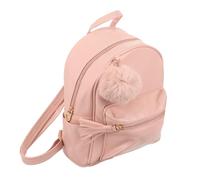 WOFASHPURET Plush Mini Backpack for Adjustable Shoulder Strap Cute School Bag Outdoor Travel Knapsack Harajuku Style Pink with Smooth Zipper and Soft Material Suitable for Winter