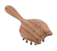 WOFASHPURET Portable Cat Themed Wooden Scalp Massager Comb Wide Tooth Design for Scalp Massage for Home Office and Travel Use Fun and Versatile Pet Self Massager Tool