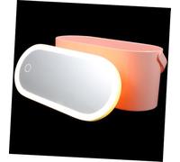 WOFASHPURET Portable Cosmetic Box Makeup Organizing Storage Box Lighted Mirror Abs Material for Travel and Daily Use