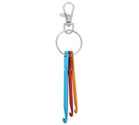 WOFASHPURET Portable Crochet Hook Keychain Kit Mini Aluminum Crochet Needles with Swivel Hooks for Skill Levels Supplies Go Crafting
