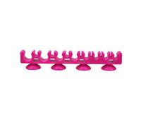 WOFASHPURET Portable Rose Red Silicone Makeup Brush Holder with Suction Cups Space-saving Cosmetic Organizer and Drying Rack for Various Brush Bathroom Wall Mount Storage for Beauty Tools