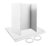 WOFASHPURET Project Board Trifold White Folding Display Board 21.2 Inch with Double-Sided Tape Lightweight for Exhibitions School and Office Use