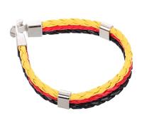 WOFASHPURET PU Leather National Flag Braided Bracelet for Men and Women Comfortable Fan Wristband with Alloy Detailing Gender Neutral Sports Souvenir Accessory for National Day and Football