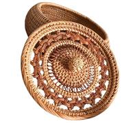 WOFASHPURET Rattan Candy Storage Box 5 Pcs Food Serving Basket Woven Storage Container Versatile Handmade Design with Lid for Living Room and Birthday