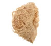 WOFASHPURET Short Curly Human Hair Wig for Women Natural Wavy Layered Style with Bangs Honey Gradient Color Soft Realistic Texture for Weddings Parties and Performances