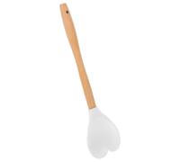 WOFASHPURET Silicone Heart-Shaped Mixing Spoon Nonslip Handle, Multifunctional Cooking Utensil for Serving and Stirring, Sturdy White Silicone Kitchen Tool for Everyday Use