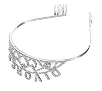 WOFASHPURET Silver Crystal Party Crown Headband for Women Adjustable Alloy Hair Accessory Elegant Glamorous Headpiece for Bachelorette Party and Special Occasions