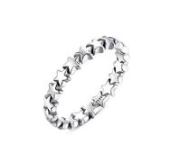 WOFASHPURET Silver Plated Star Ring Women Finger Ring Sky Jewelry Pentagram Five-pointed Star Trail for Wedding Party