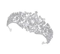 WOFASHPURET Silver Rhinestone Wedding Crown Lightweight Bridal Hair Accessories for Brides Elegant Tiara Headpiece for Wedding Ceremony and Formal Events