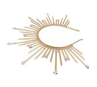 WOFASHPURET Spike Crown Headband Gothic Goddess Headpiece for Women Halloween Cosplay Party Vintage Sunburst Hair Accessory for Dancing Prom and Themed Events