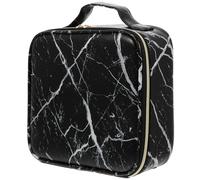 WOFASHPURET Travel Makeup Case Cosmetic Organizer with Dividers Marble Pattern Portable Handheld Compartment Storage Bag for Makeup Artists and Travel Use