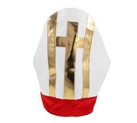 WOFASHPURET Unisex Priest Costume Hat Lightweight Soft Miter Headgear for Halloween Biblical Cosplay Church Pageants Religious Role Play Accessory